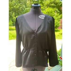 J Crew Black Silk Blouse
